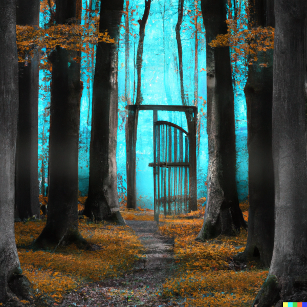DALL·E 2022-12-03 23.46.32 - A gate in a magical forest that gives passage to another dimension.png