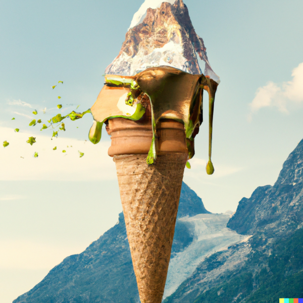 DALL·E 2023-02-01 23.33.23 - A mountain and a waterfall inside an ice cream cone with water in...png
