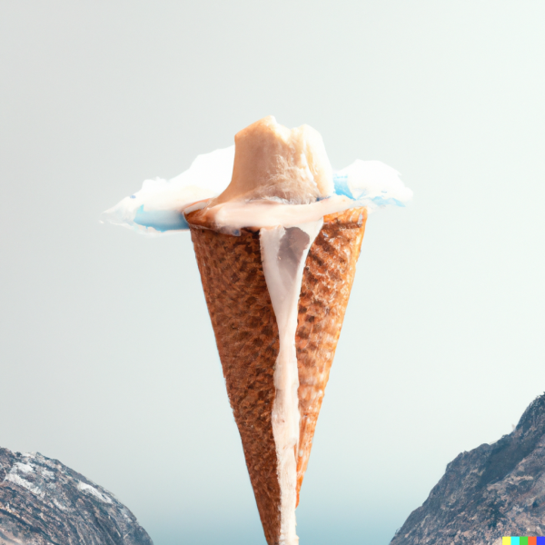 DALL·E 2023-02-01 23.33.07 - A mountain and a waterfall inside an ice cream cone with water in...png