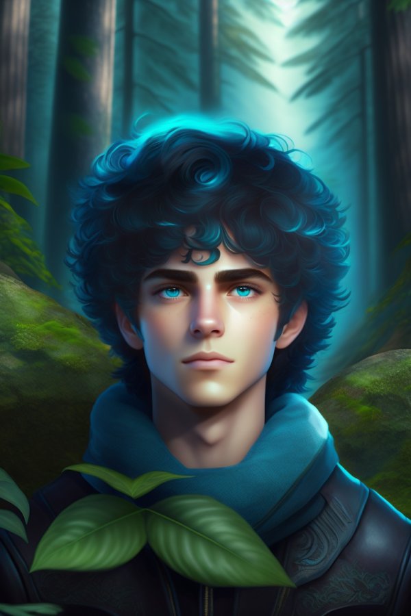A forest boy with powerful but sad azure eyes.jpg