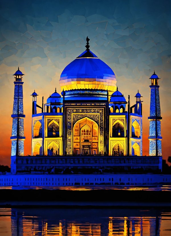 Origami folds of the Taj Mahal in the blue hour af (1).jpg