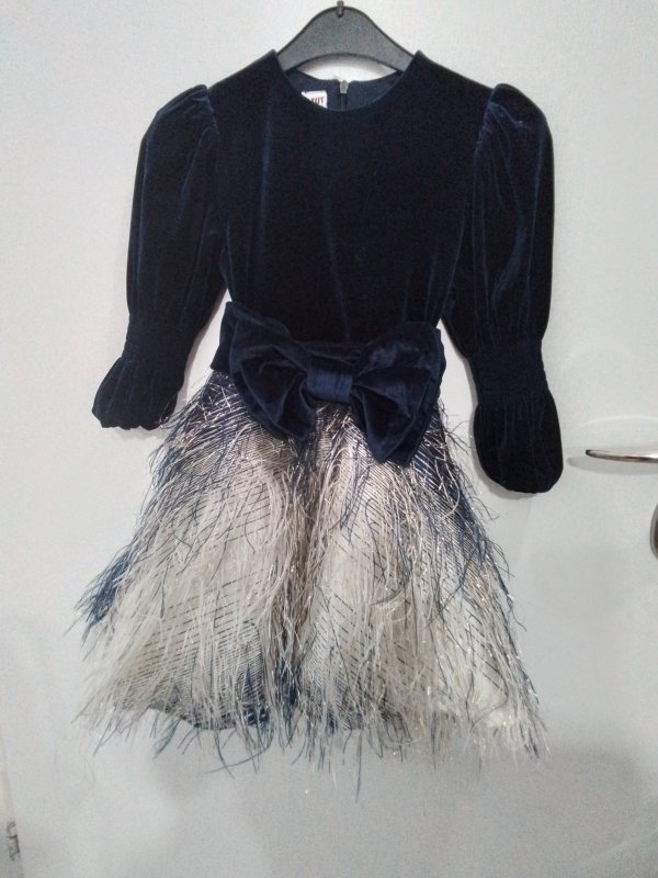 שמלה להשכרה בבית שמש, כחולה בשילוב קטיפה- החדשה של רחל סיטבון מידה 42
