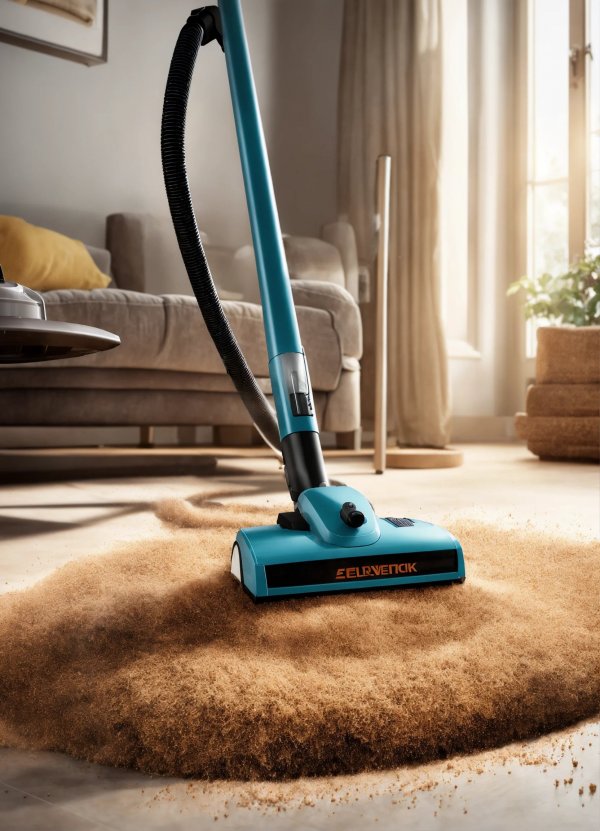 Electric vacuum cleaner on the floor that removes .jpg