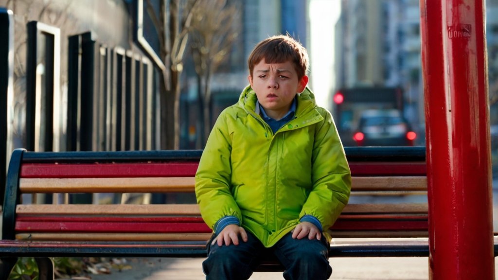 Default_A_frustrated_boy_on_a_bus_stop_bench_3.jpg