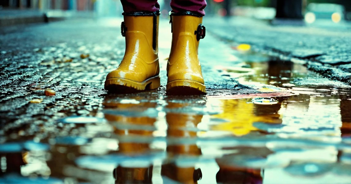 The sight of a rainy street with puddles and squir.jpg