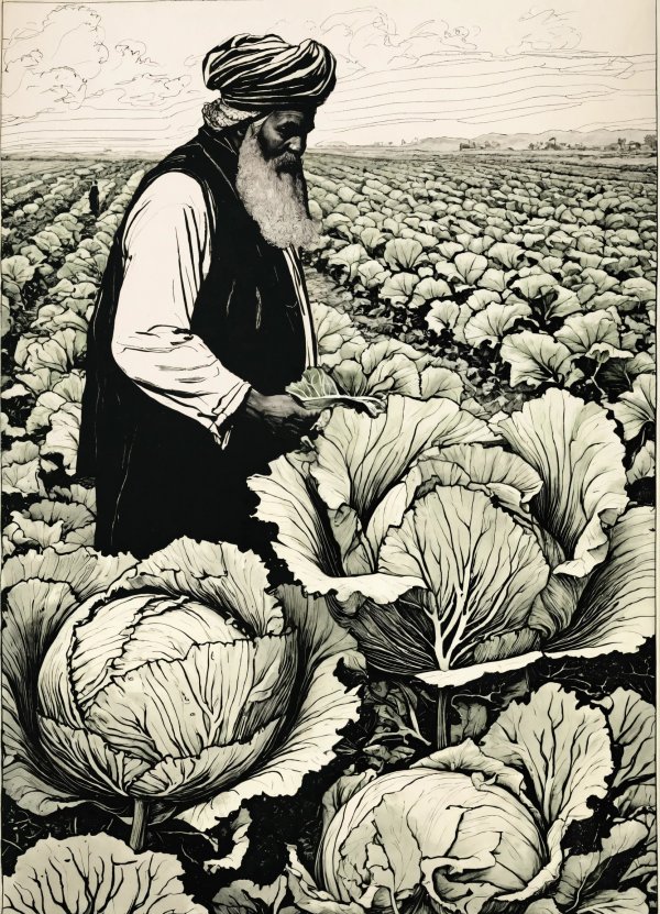 Drawing._Outlined in black._A field of cabbage.jpg