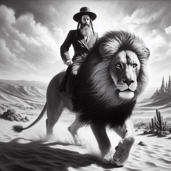 הרב אריאל והאריה.jpg
