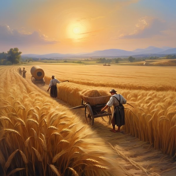 Default_Oil_painting_wheat_harvest_in_ancient_times_romantic_a_0.jpg