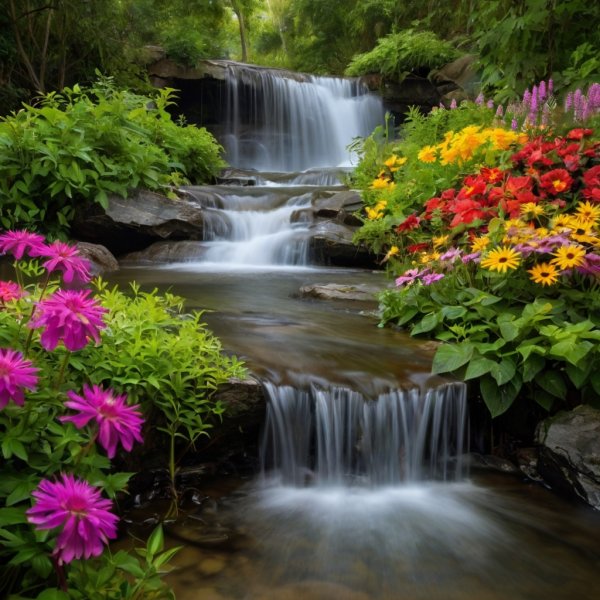 Default_A_waterfall_with_greenery_around_and_colorful_flowers_1.jpg