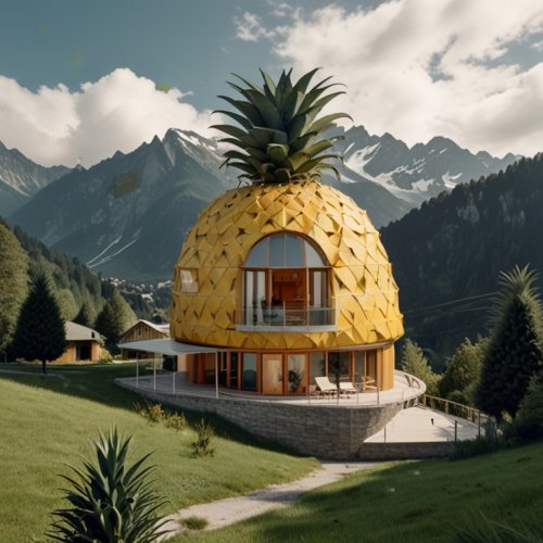 Default_An_exotic_vacation_home_made_of_pineapple_on_a_mountai_3.jpg