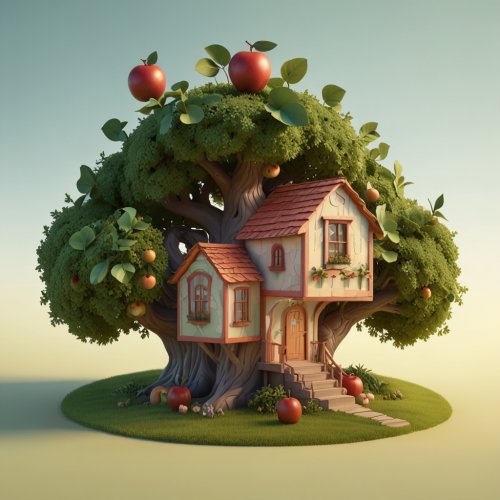 Default_A_house_in_the_shape_of_an_apple_tree_in_a_childish_st_3.jpg