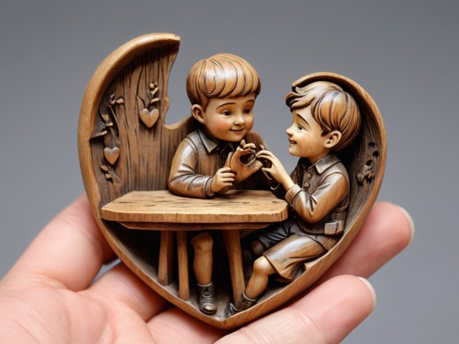 Default_A_woodcarved_miniature_in_the_form_of_a_boy_giving_his_1.jpg