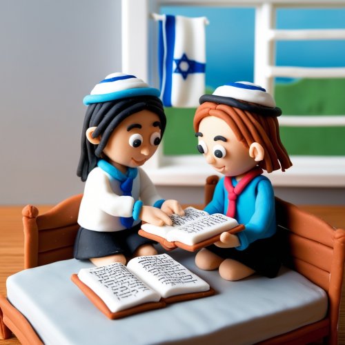Default_Two_religious_Israeli_Jewish_children_made_of_plastici_1.jpg