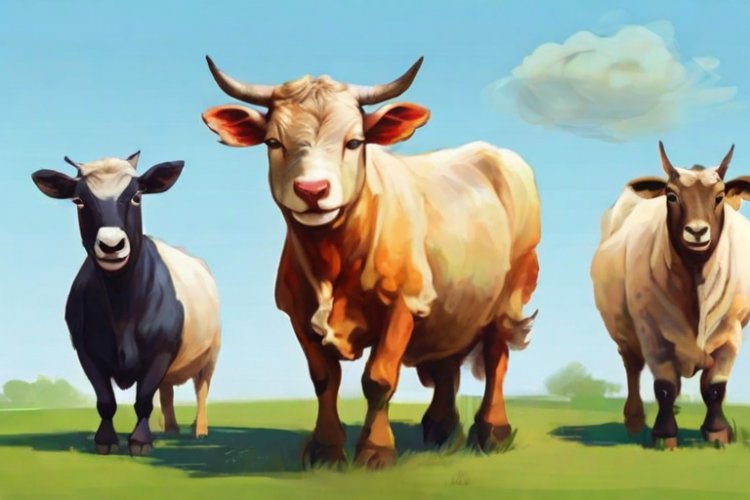 Default_Please_draw_the_following_animals_a_cow_a_bull_a_calf_1.jpg