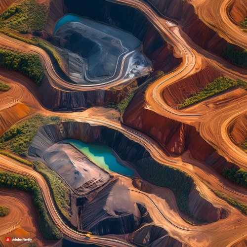 Firefly a picture of an iron mine, seamless repeat pattern, view from above, hyper realistic 5...jpg