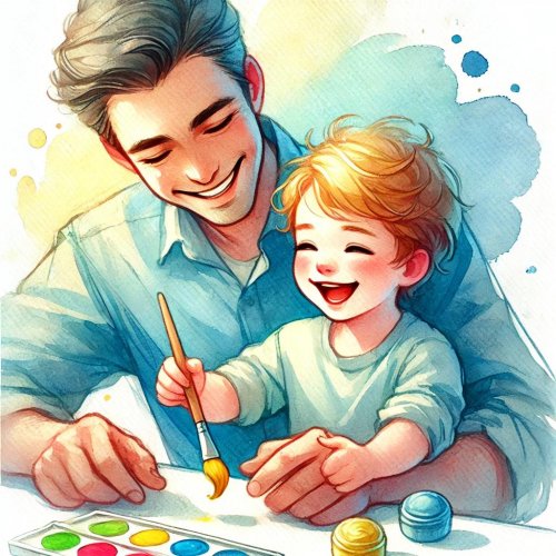 dall·e 2024-09-22 20.30.31 - a heartwarming watercolor-style illustration of a father and his ...jpg