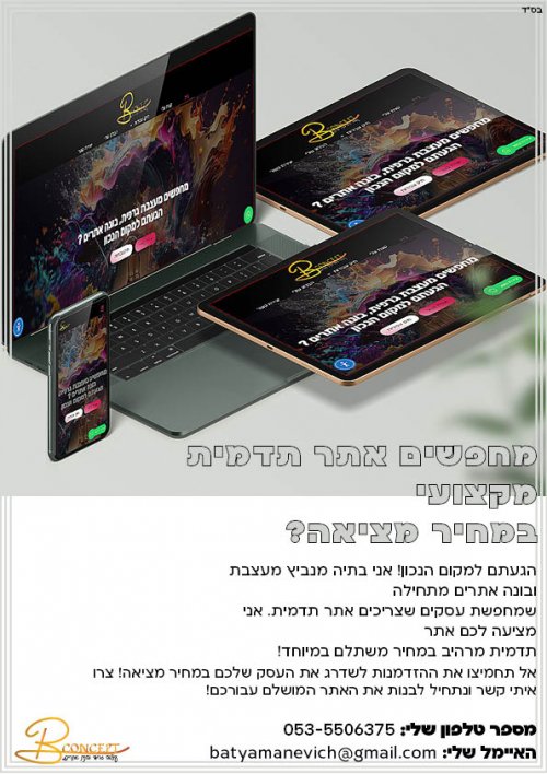 מחפשים אתר תדמית מקצועי במחיר מציאה?