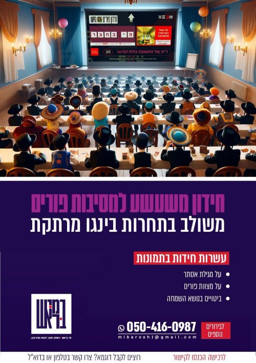 חידון מרתק בתמונות לפורים בשילוב כרטיסי בינגו