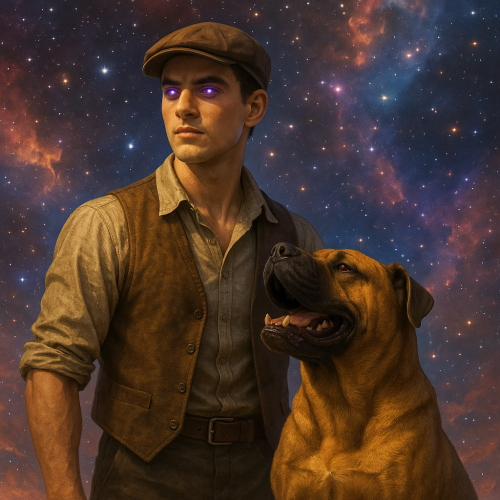A_digital_painting_of_a_muscular_young_man_and_a_l.png