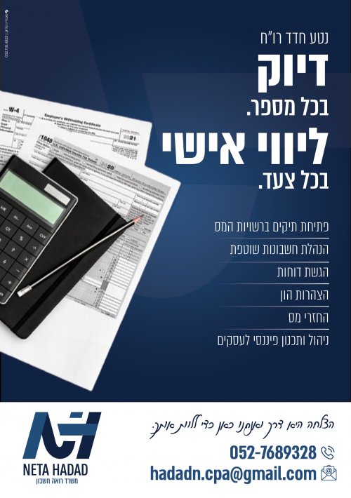 רואת חשבון להגשת דוחות אישיים, מחירים נוחים...