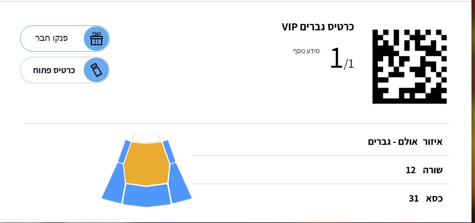 כרטיס למופע של חבורת תרייג