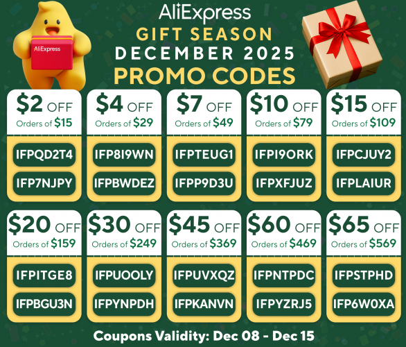 AliExpress Gift Season Sale December 2025 Global Promo Codes.png
