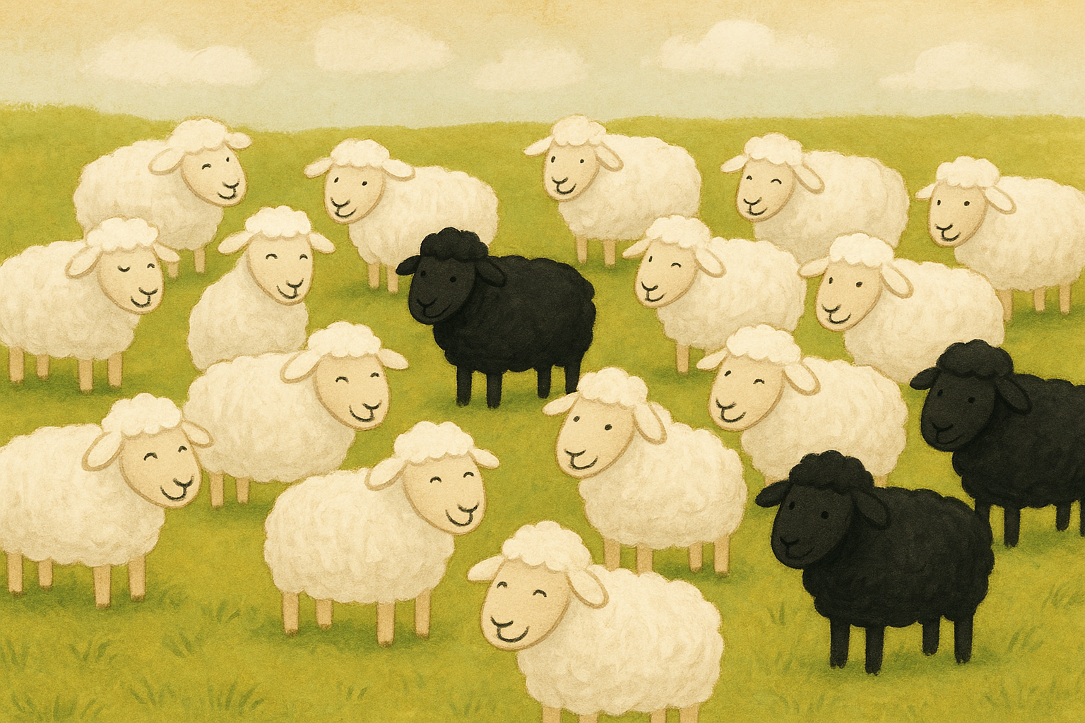 כבשים לבנות. כבשים שחורות.