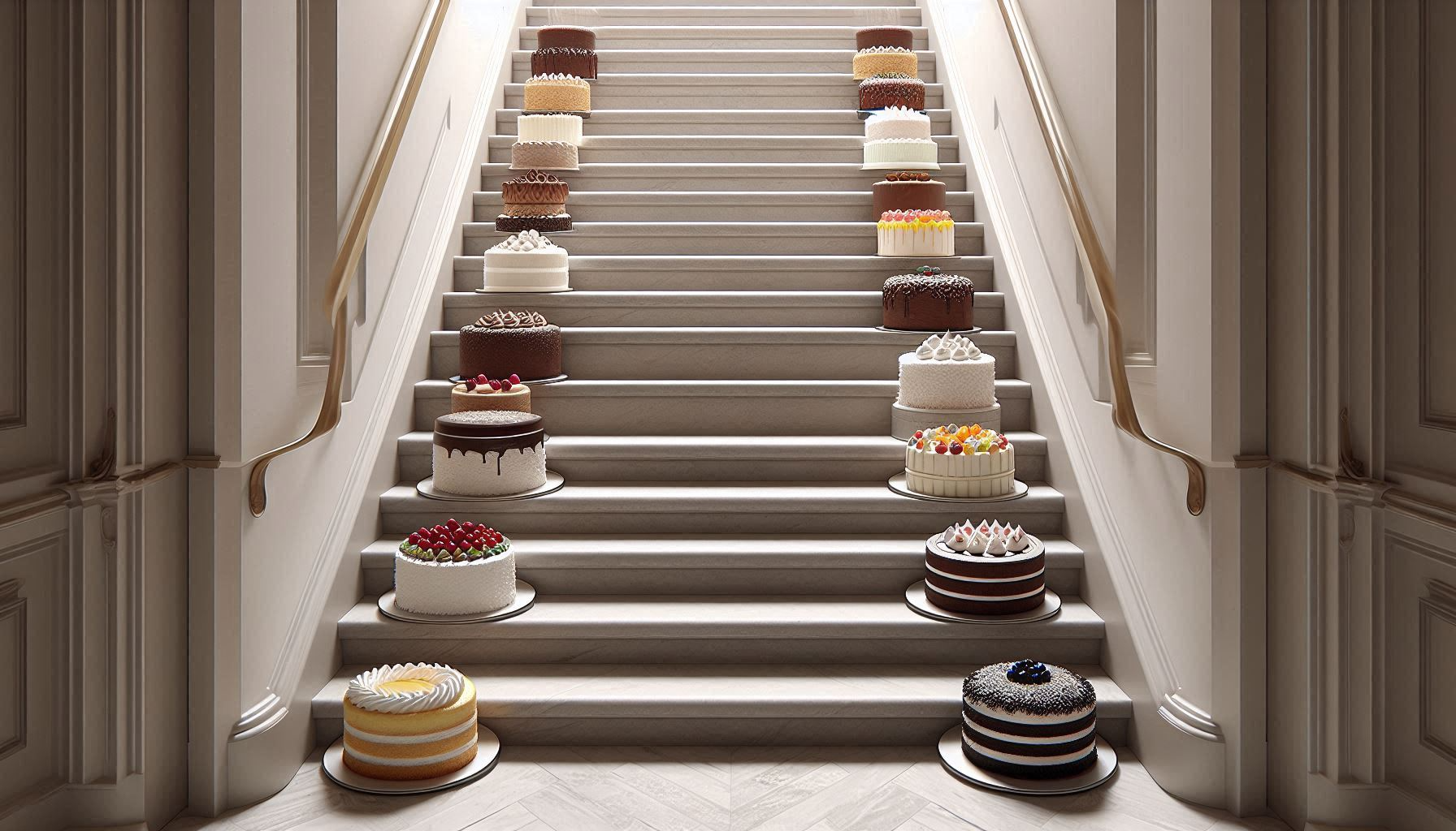 אשכול עוגות מרוכז ומדורג-