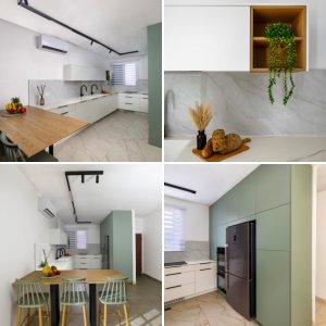 מטבח בצבע פיסטוק