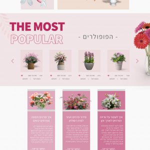 עיצוב אתר חנות פרחים