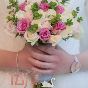 זר כלה עגול, ורדים וירק png