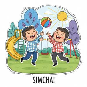 ילדים חסידיים צוהלים בגינה