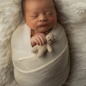 עיטוף לבן ודובי