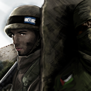 ציור פוטושופ - Israel VS Palestine