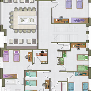 תכנית מכר - קומת חדרים עם חלל כפול לסלון