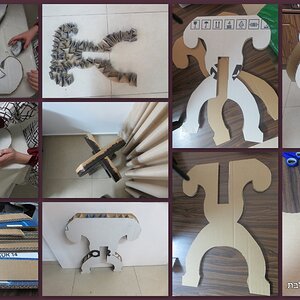 תהליך יצירת שולחן קרטון דקורטיבי