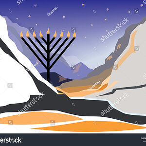 Vector-hanukkah--illustration-silhouette-of-a-black-menorah-חנוכיה בשלג 1585294249